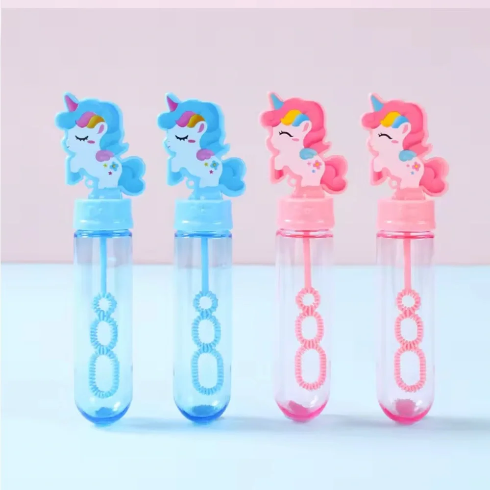 Refillable Unicorn Bubble Wands Set of 8- Pink & Blue